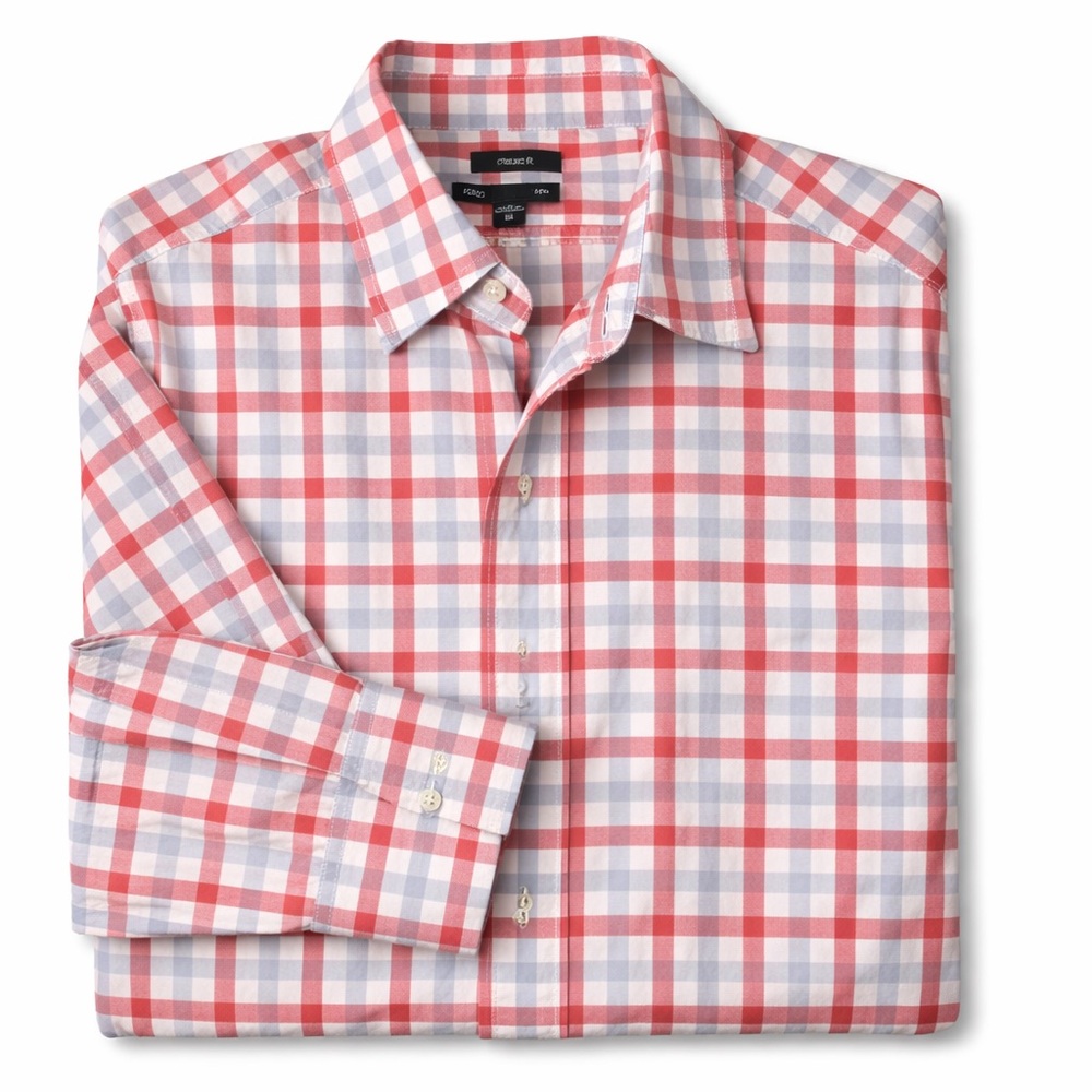 GAP Classic Fit Plaid Button Down Shirt Mens XS Red Blue White 100% Cotton